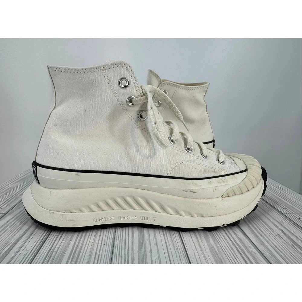 Converse‎ Chuck Taylor All Star Lift Platform High Top Sneakers Cream Men's 9.5 - Picture 3 of 10
